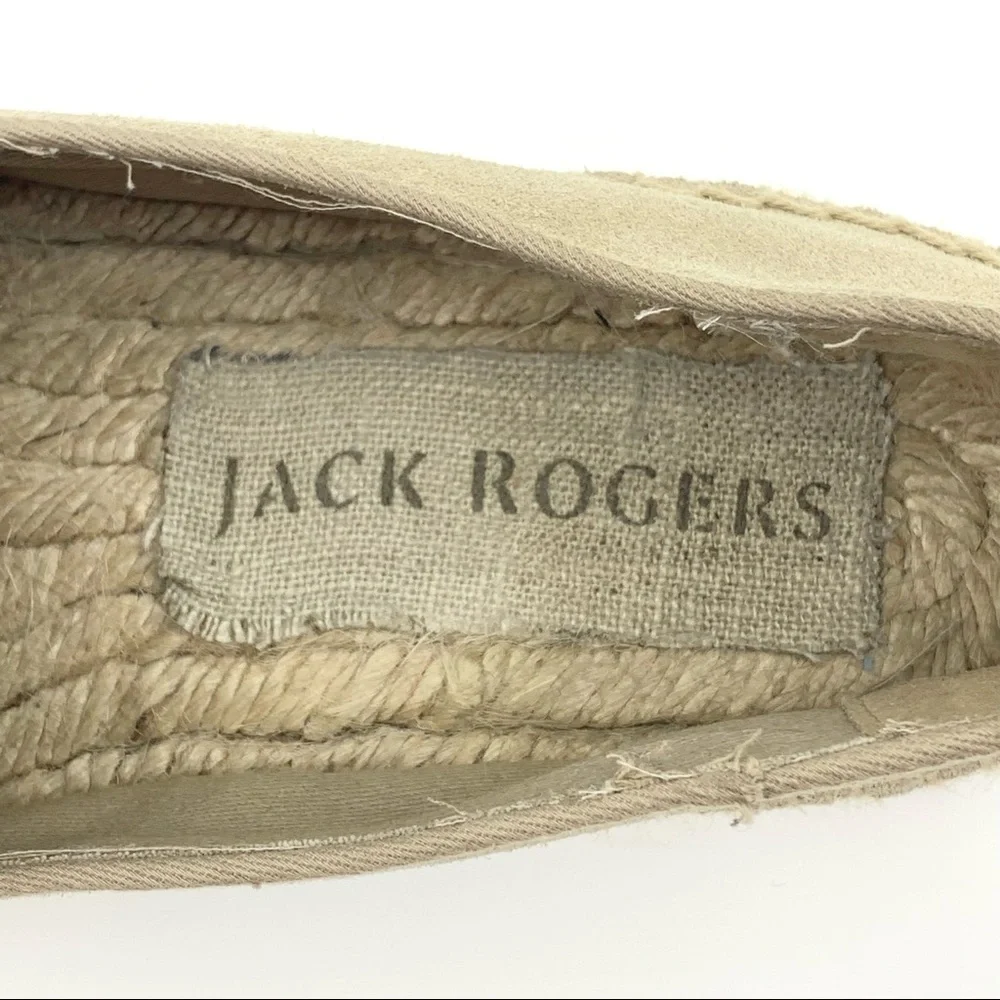 Jack Rogers Beige Embroidered Boho Festival Hippie Espadrilles Size 7